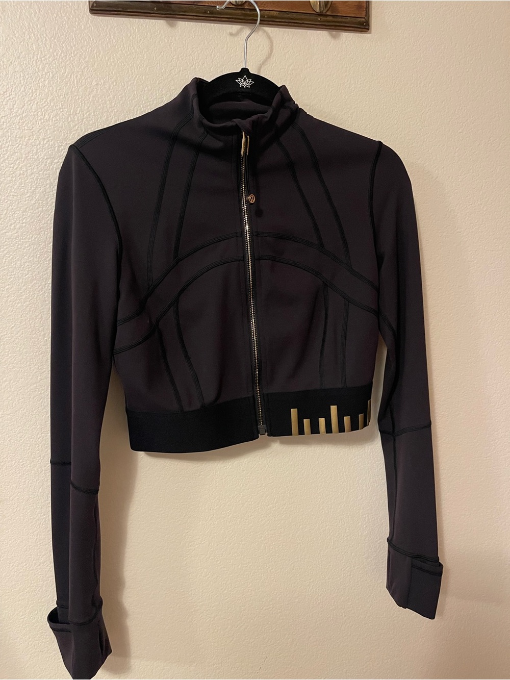lululemon athletica Black Cropped Zip-Front Bomber Jacket